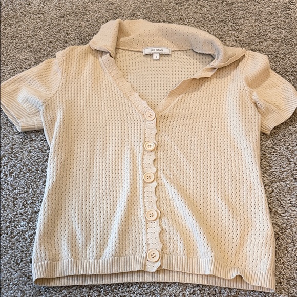RIHOAS Tops - Beige Button-Up Shirt size S